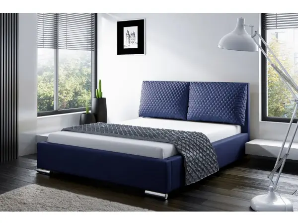 PRATO T2 łóżko tapicerowane 200x200 ze stelażem i pojemnikiem, ozdobne poduchy